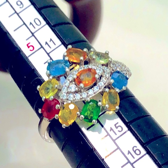 HP🔥Genuine Sapphires 14KGP Ring - Picture 2 of 6